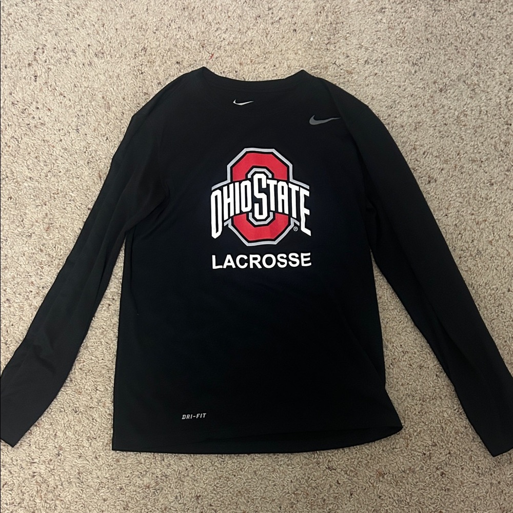 Nike Black Ohio State Lacrosse Dri-Fit Shirt